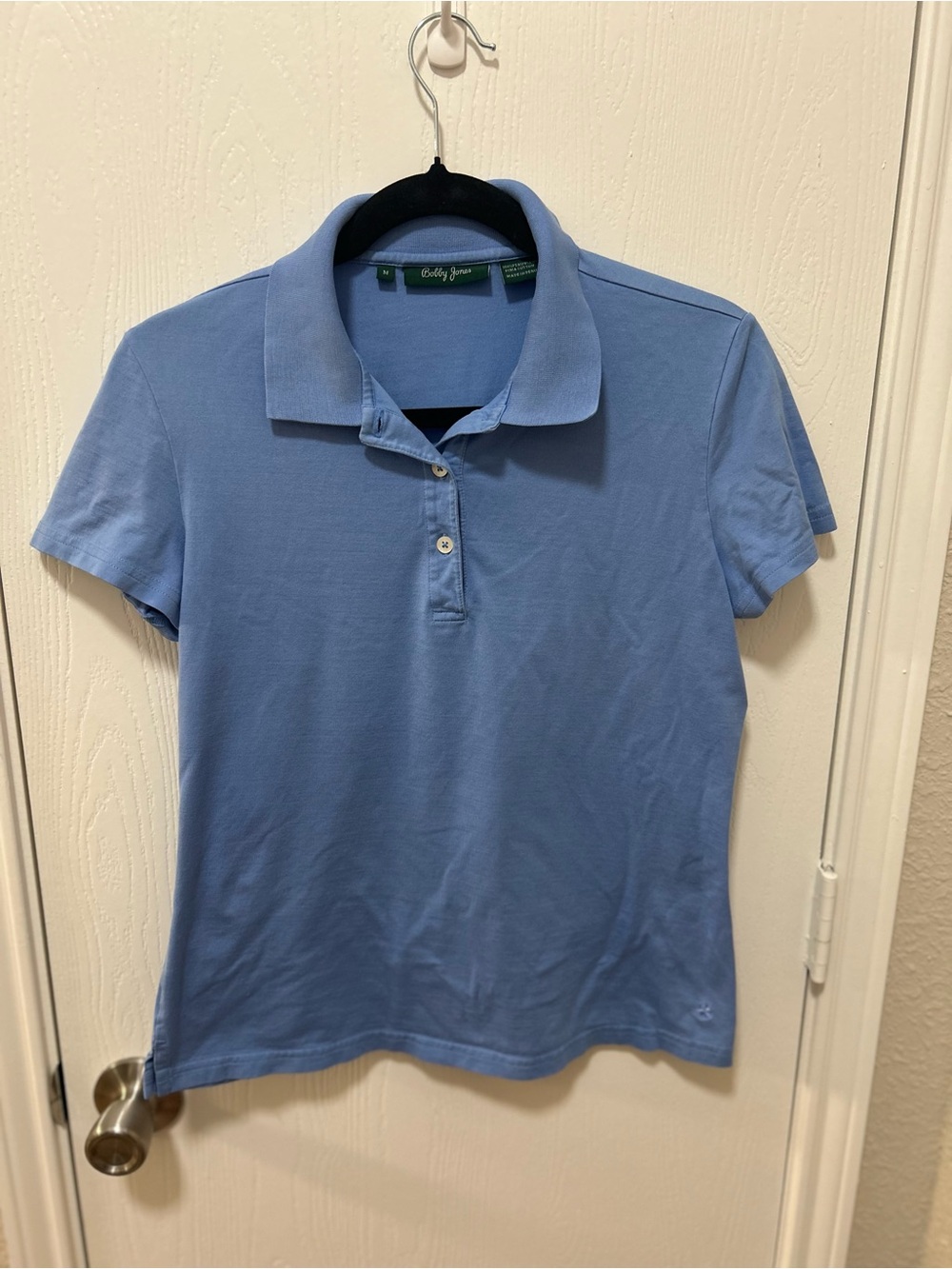 Bobby Jones Woman’s Short Sleeve Golf Polo Blue 100% Peruvian Pima Cotton Size M